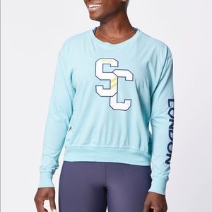 NWT Soulcycle Soho Light Blue 100% Cotton Long Sleeve T Shirt Top Size Medium